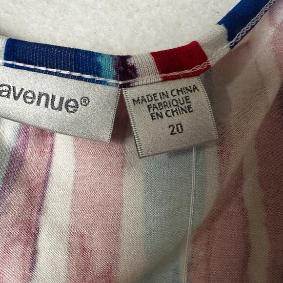 Avenue dress  sz 20 blue red stripe short sleeve tunic colorful spring‎ NWT - Picture 3 of 4
